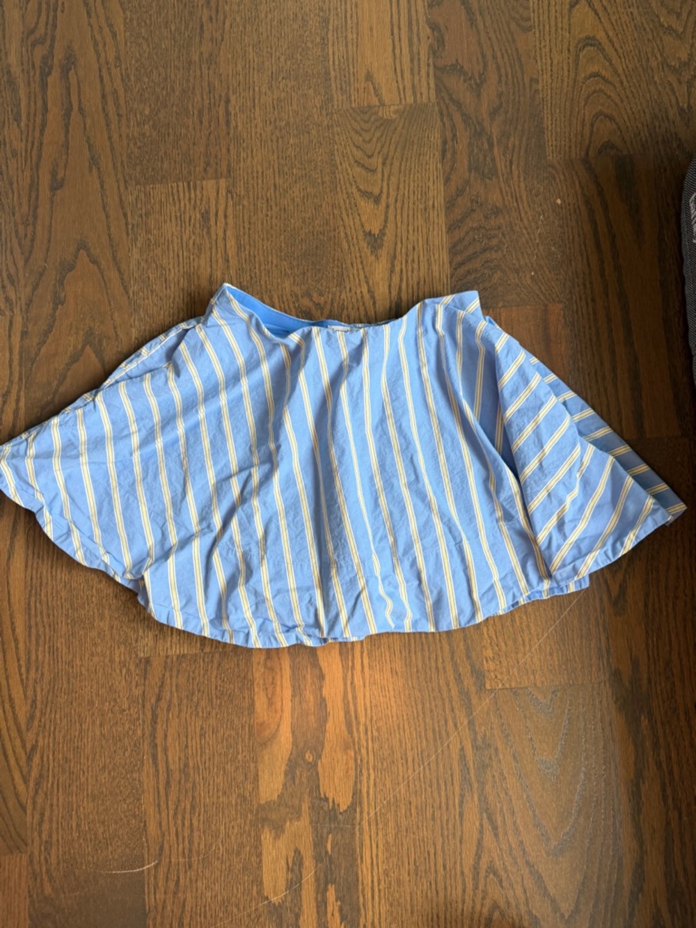 Abercrombie & Fitch Light Blue & Cream Striped Circle Skirt